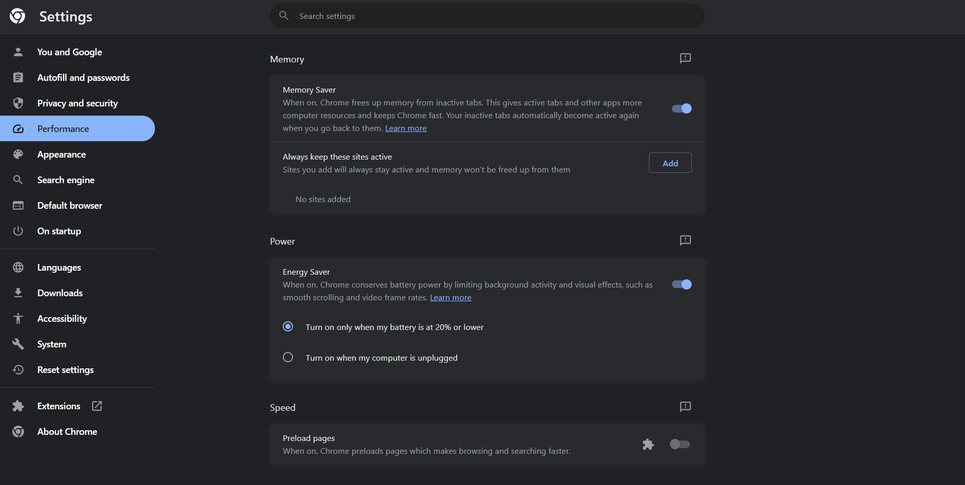 Chrome Battery Saver